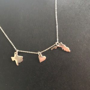 Texas State, Florida State, Heart, Charms, Silver